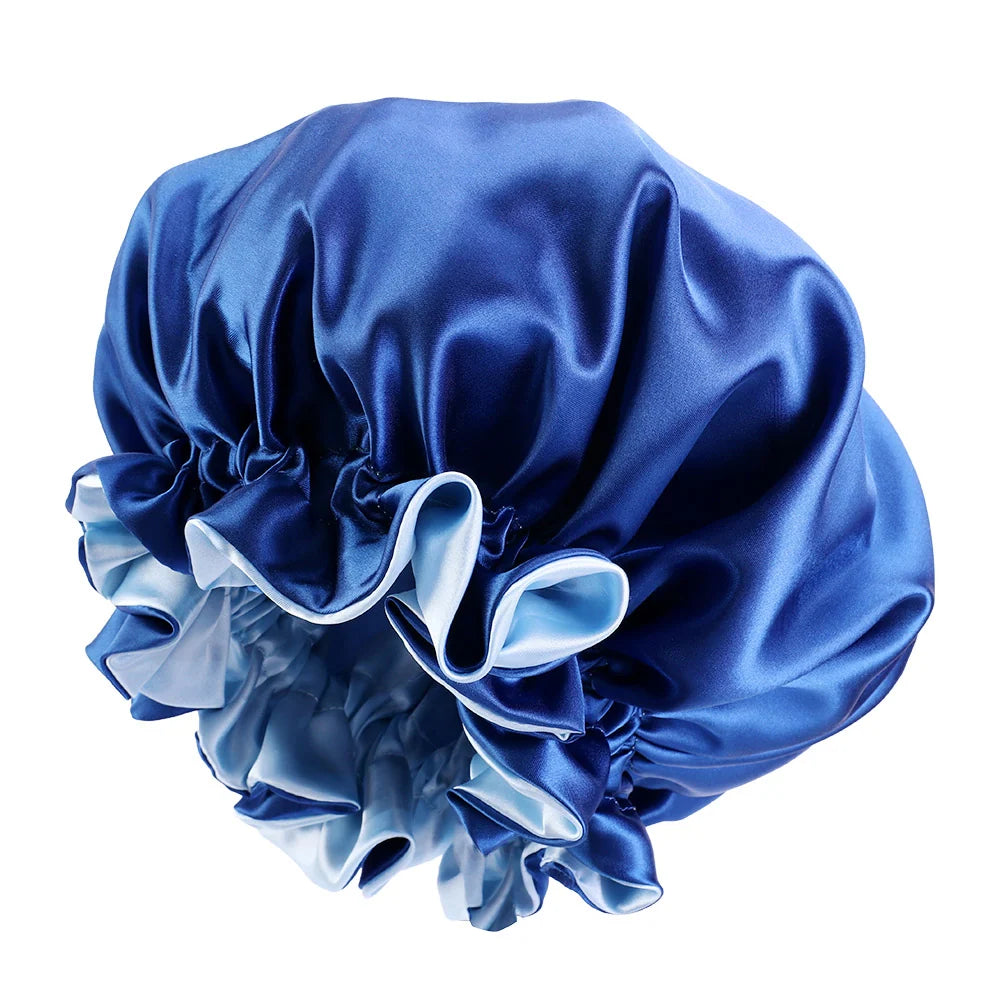 Satin Hair Bonnet with Edge – Reversible Satin Sleep Cap