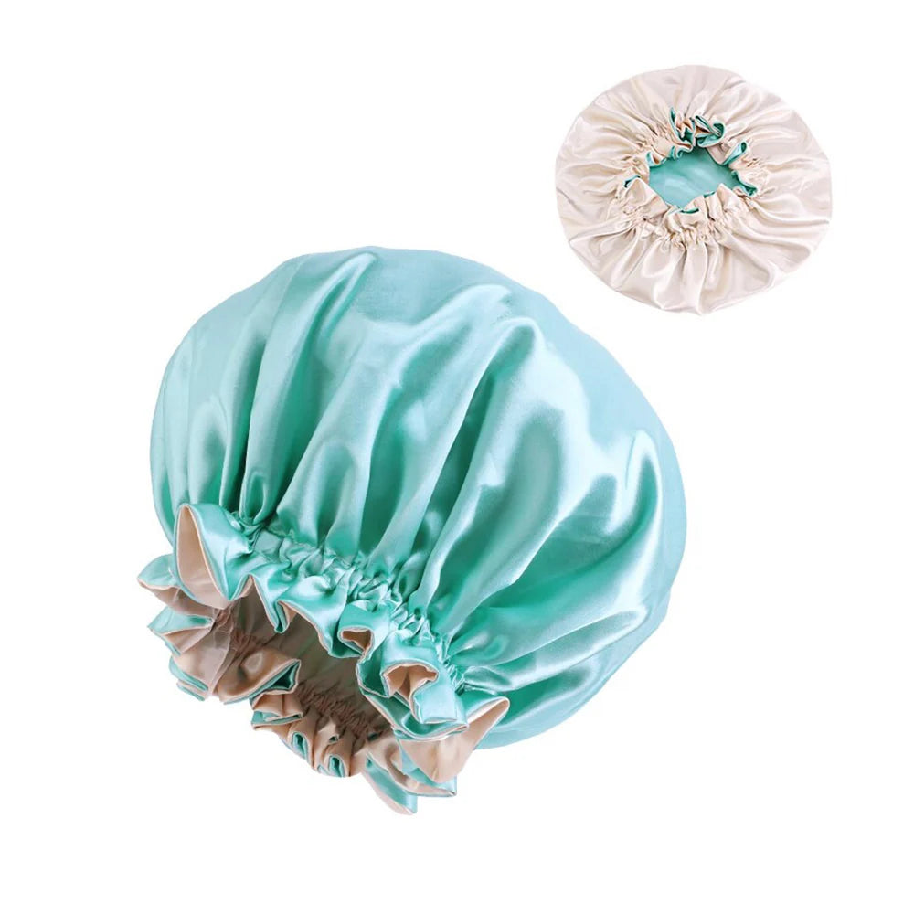 Satin Hair Bonnet with Edge – Reversible Satin Sleep Cap